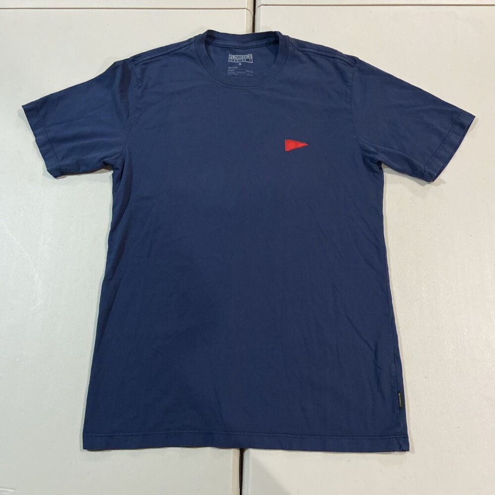 Florence Marine X Shirt Mens S Blue short Sleeve Graphic Cotton Pennant Logo